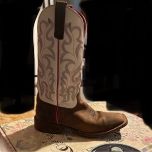 Macie Bean Brown and Cream Heeled Boots